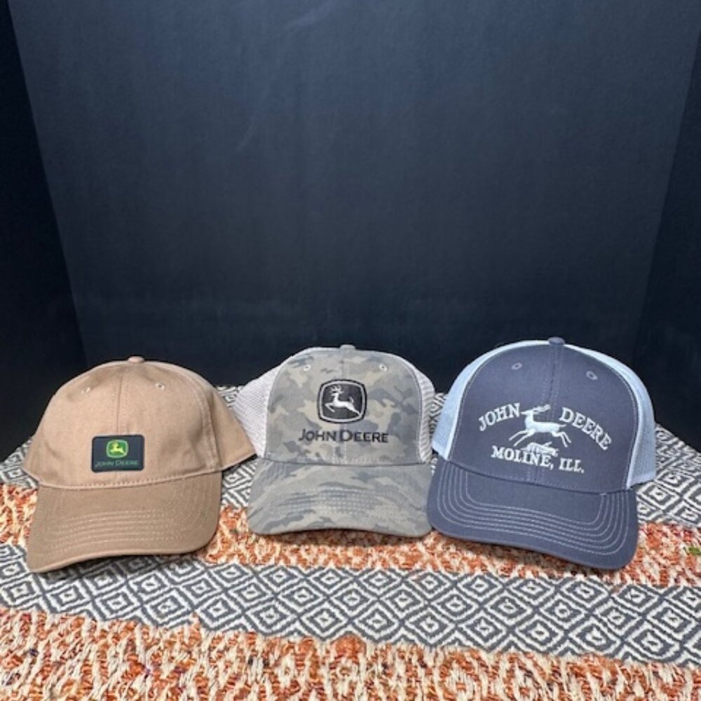 John Deere Ball Caps Lot of 3